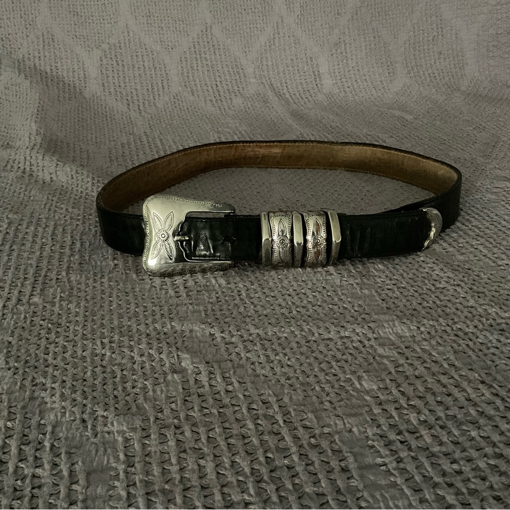 Black south Beach leather belt